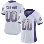 Maglia da football bianca personalizzata viola-oro antico Drift Mesh Fashion Maglia da football bianca personalizzata viola-oro antico Drift Mesh Fashion