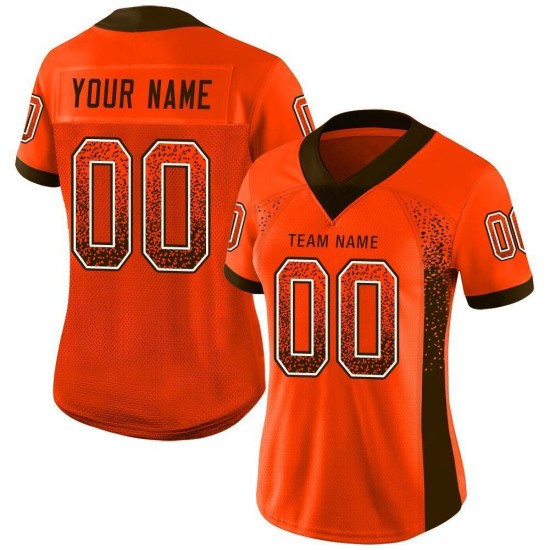 Maglia da football personalizzata Drift in maglia marrone-bianca-arancione alla moda Maglia da football personalizzata Drift in maglia marrone-bianca-arancione alla moda