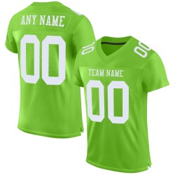 Maglia da football personalizzata autentica verde neon bianca