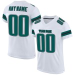 Maglia da football americano autentica personalizzata bianca verde-nera di mezzanotte Maglia da football americano autentica personalizzata bianca verde-nera di mezzanotte