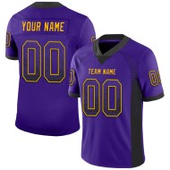 Maglia da calcio Drift Fashion nera-oro viola personalizzata