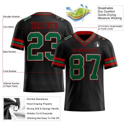 Maglia da football autentica verde-rossa in rete nera Kelly personalizzata
