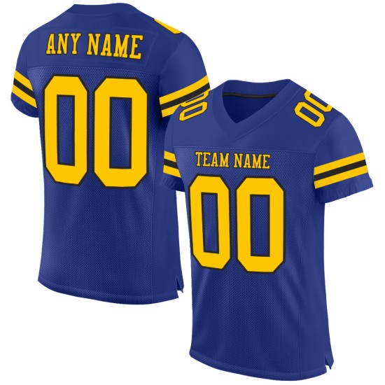 Maglia da calcio personalizzata Royal, maglia gialla e nera autentica Maglia da calcio personalizzata Royal, maglia gialla e nera autentica