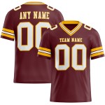 Maglia da calcio autentica in mesh personalizzata, colore bianco-oro e bordeaux Maglia da calcio autentica in mesh personalizzata, colore bianco-oro e bordeaux