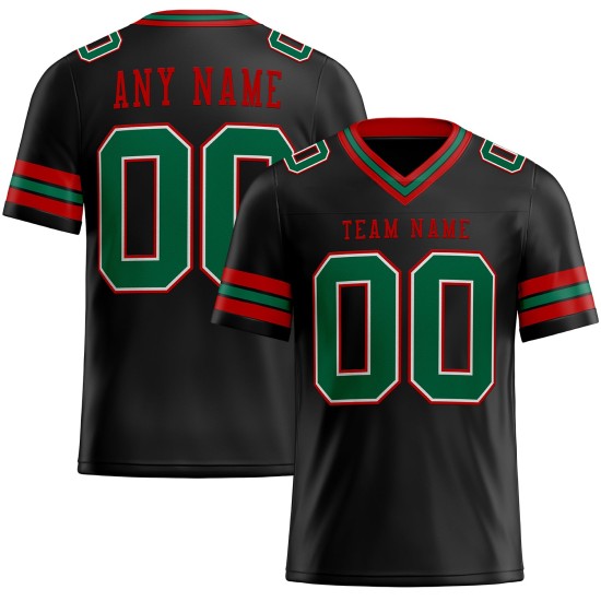 Maglia da football autentica verde-rossa in rete nera Kelly personalizzata Maglia da football autentica verde-rossa in rete nera Kelly personalizzata