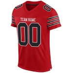 Maglia da calcio rossa nera e bianca autentica personalizzata Maglia da calcio rossa nera e bianca autentica personalizzata