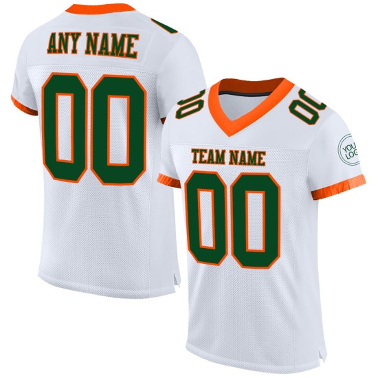 Maglia da calcio autentica personalizzata verde-arancione in rete bianca Maglia da calcio autentica personalizzata verde-arancione in rete bianca