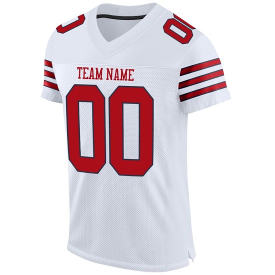 Maglia da football personalizzata autentica, rossa e blu navy, bianca Maglia da football personalizzata autentica, rossa e blu navy, bianca