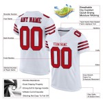 Maglia da football personalizzata autentica, rossa e blu navy, bianca Maglia da football personalizzata autentica, rossa e blu navy, bianca