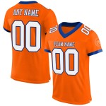 Maglia da football personalizzata autentica arancione bianca-blu Maglia da football personalizzata autentica arancione bianca-blu