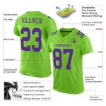 Maglia da football autentica viola neon verde in rete personalizzata Maglia da football autentica viola neon verde in rete personalizzata
