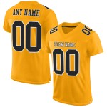 Maglia da calcio personalizzata nera e bianca autentica in maglia dorata Maglia da calcio personalizzata nera e bianca autentica in maglia dorata