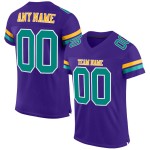 Maglia da calcio personalizzata viola autentica color acquamarina e oro