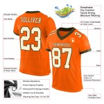 Maglia da calcio autentica in rete arancione personalizzata color crema-oliva Maglia da calcio autentica in rete arancione personalizzata color crema-oliva