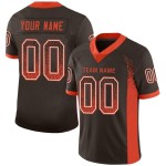 Maglia da calcio marrone arancione e bianca Drift Mesh personalizzata alla moda Maglia da calcio marrone arancione e bianca Drift Mesh personalizzata alla moda