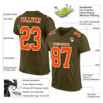Maglia autentica Olive Salute Football personalizzata in maglia arancione-bianca Maglia autentica Olive Salute Football personalizzata in maglia arancione-bianca