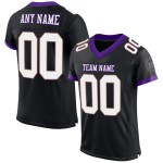 Maglia da football personalizzata nera autentica in maglia bianca e viola Maglia da football personalizzata nera autentica in maglia bianca e viola