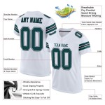 Maglia da football personalizzata in maglia bianca autentica verde-nera, mezza notte Maglia da football personalizzata in maglia bianca autentica verde-nera, mezza notte