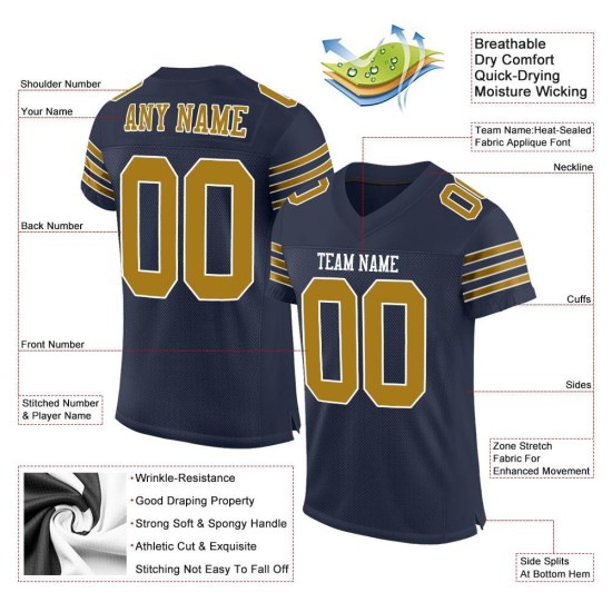 Maglia da football autentica personalizzata oro-bianca Old Navy Maglia da football autentica personalizzata oro-bianca Old Navy