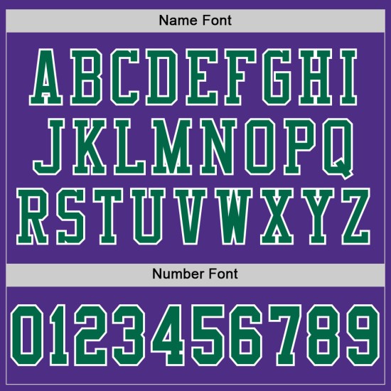 Maglia da football autentica Kelly Green-White personalizzata in maglia viola Maglia da football autentica Kelly Green-White personalizzata in maglia viola