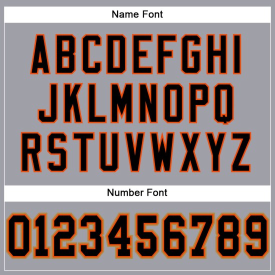 Maglia da football leggera personalizzata nera-arancione autentica grigia Maglia da football leggera personalizzata nera-arancione autentica grigia