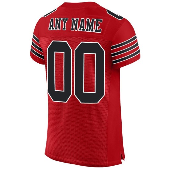 Maglia da calcio rossa nera e bianca autentica personalizzata Maglia da calcio rossa nera e bianca autentica personalizzata