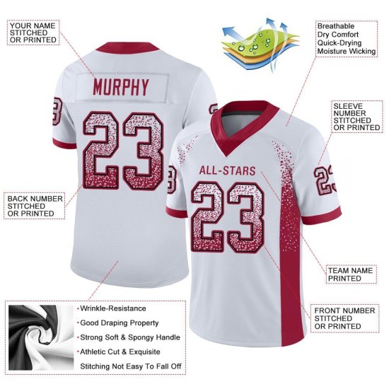 Maglia da football personalizzata Cardinal-Black, White Drift Fashion Maglia da football personalizzata Cardinal-Black, White Drift Fashion