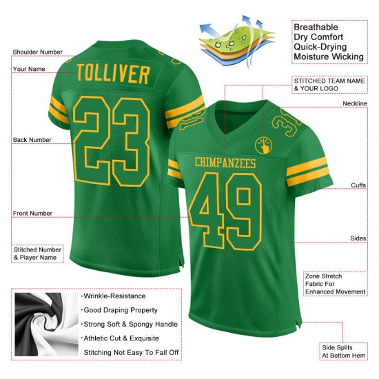 Maglia da calcio personalizzata autentica in maglia verde-oro verde Grass Grass Maglia da calcio personalizzata autentica in maglia verde-oro verde Grass Grass
