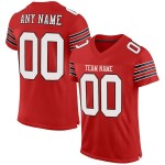 Maglia da calcio personalizzata autentica, maglia bianca-nera scarlatta Maglia da calcio personalizzata autentica, maglia bianca-nera scarlatta