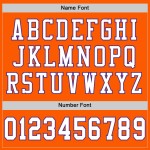 Maglia da football americano autentica, personalizzata, in mesh arancione, bianco-viola Maglia da football americano autentica, personalizzata, in mesh arancione, bianco-viola