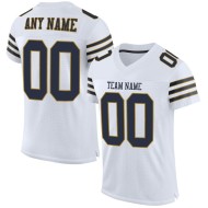 Maglia da calcio personalizzata autentica blu navy oro-bianco antico
