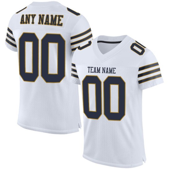 Maglia da calcio personalizzata autentica blu navy oro-bianco antico Maglia da calcio personalizzata autentica blu navy oro-bianco antico