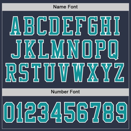 Maglia da calcio personalizzata autentica, blu navy, acquamarina e bianca Maglia da calcio personalizzata autentica, blu navy, acquamarina e bianca