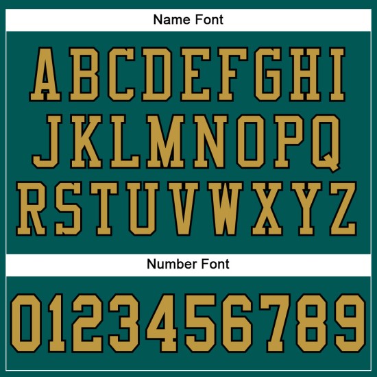 Maglia da football autentica personalizzata color oro e nero, verde notte Maglia da football autentica personalizzata color oro e nero, verde notte