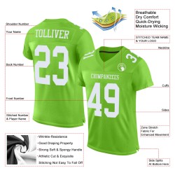 Maglia da football personalizzata autentica verde neon bianca
