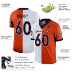 Maglia da calcio personalizzata alla moda in mesh arancione blu navy e bianco divisa Maglia da calcio personalizzata alla moda in mesh arancione blu navy e bianco divisa