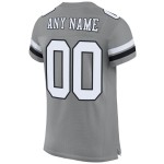 Maglia da football personalizzata autentica bianca e nera in mesh grigia Maglia da football personalizzata autentica bianca e nera in mesh grigia