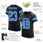 Maglia da calcio autentica blu-bianca nera in polvere personalizzata Maglia da calcio autentica blu-bianca nera in polvere personalizzata