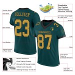 Maglia da football autentica personalizzata color oro e nero, verde notte Maglia da football autentica personalizzata color oro e nero, verde notte