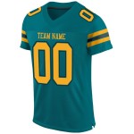Maglia da calcio autentica oro-nera personalizzata in maglia verde acqua Maglia da calcio autentica oro-nera personalizzata in maglia verde acqua