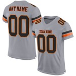 Maglia da football leggera personalizzata nera-arancione autentica grigia Maglia da football leggera personalizzata nera-arancione autentica grigia