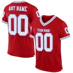 Maglia da football personalizzata rossa autentica, bianca e leggera, maglia blu retrò Maglia da football personalizzata rossa autentica, bianca e leggera, maglia blu retrò