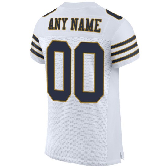 Maglia da calcio personalizzata autentica blu navy oro-bianco antico Maglia da calcio personalizzata autentica blu navy oro-bianco antico