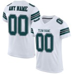 Maglia da football personalizzata in maglia bianca autentica verde-nera, mezza notte Maglia da football personalizzata in maglia bianca autentica verde-nera, mezza notte