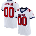 Maglia da football autentica personalizzata in maglia bianca rossa e blu navy Maglia da football autentica personalizzata in maglia bianca rossa e blu navy