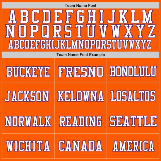Maglia da football americano autentica, personalizzata, in mesh arancione, bianco-viola Maglia da football americano autentica, personalizzata, in mesh arancione, bianco-viola