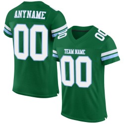 Maglia Kelly autentica verde personalizzata da football, blu, bianca e a rete leggera