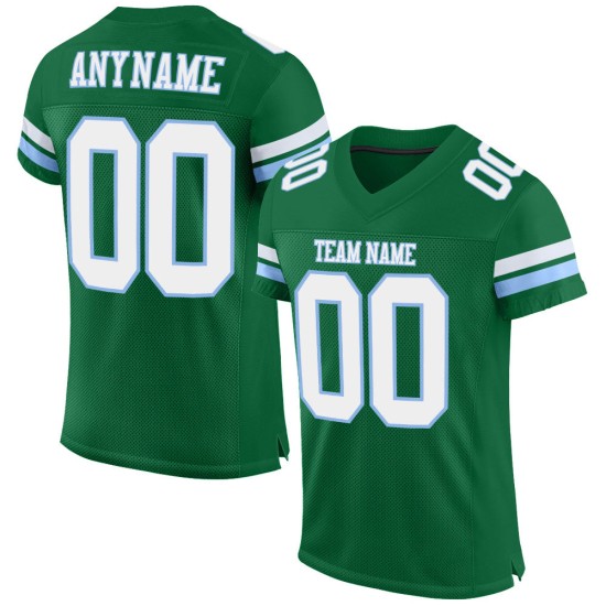 Maglia Kelly autentica verde personalizzata da football, blu, bianca e a rete leggera Maglia Kelly autentica verde personalizzata da football, blu, bianca e a rete leggera