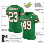Maglia da calcio personalizzata, autentica, bianca e rossa, in maglia verde erba Maglia da calcio personalizzata, autentica, bianca e rossa, in maglia verde erba