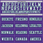 Maglia da football autentica Kelly Green-White personalizzata in maglia viola Maglia da football autentica Kelly Green-White personalizzata in maglia viola